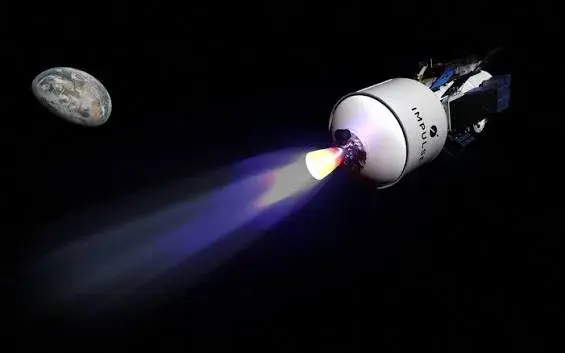 Διαστημικό ρυμουλκό της Impulse Space ανάβει τον κινητήρα του σε τροχιά με τη Γη στο βάθος, η εταιρεία του Tom Mueller